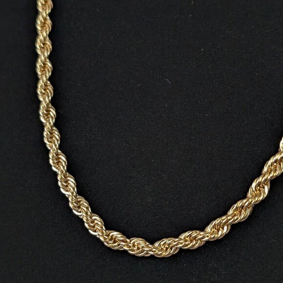 V. Gold Tone Rope Chain Necklace - Picture 3 of 5